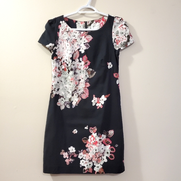 Milly - Black and Pink Floral Occasion Dress - Size 4 - Picture 2 of 13